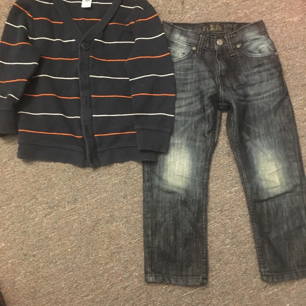 Old navy cardigan & jean toddler set (4T)